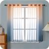 GIRASOLE HOME Coppia Tende Voile Semi Trasparenti Colore Sfumato Giallo e Grigio Tenda per Soggiorno Camera Cameretta Cucina e Interni 2 Pannelli con Occhielli 140x138cm