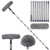 GBKDQQ Spolverino telescopico 6 m con asta di prolunga da 1,5 a 4,9 m, set di pulizia 3 in 1 per pulizia in microfibra e scopa ragnatela, tergicristallo con manico telescopico per soffitti alti e ventilatori