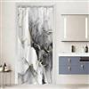 Uiiooazy Tenda Doccia Antimuffa, Tenda da Doccia Piccola 90x180cm Grigio Effetto Marmo Nero Astratta Moderna Tende da Bagno Impermeabile Tessuto Lavabile Poliestere Tende Vasca da Bagno con 6 Anelli