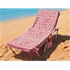 o-day Telo Mare con Angoli e Tasche 70x180cm - Asciugamano Mare Cotone Fouta 100% Per Lettino e Spiaggia (Tribale - Fucsia Jaipur)