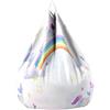 Treer Unicorno Fodera per Pouf a Sacco per Adulti Bambini, Stampato Copertura per Poltrona Sacco, Senza Imbottitura, Cerniera Pouf a Forma di Pera Bean Bag Cover (70x80cm,Unicorno Arcobaleno)