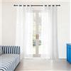 ZJUNLI Tende Voile 200 x 310 cm Filtranti Luce Tende Trasparenti per Interni con Anelli per Camera da Letto, Soggiorno, Cucina, Interni, Bianco