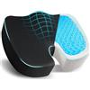 EcoNour Cuscino per coccige | Cuscino in memory foam per sollievo dal dolore alla schiena, sollievo dal dolore al coccige sciatica, ortopedico in gel antiscivolo, per sedia da ufficio, sedia a