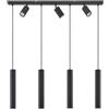 Lindby Lampada a Sospensione 7 Luci Nera 100 cm, Lampadario con Faretti Orientabili e Pendenti Cilindrici GU10 Lampade Sospese Moderne per Cucina Sala da Pranzo Soggiorno Camera Letto