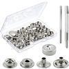 MERVYNGLYNNHUNTER 10 Pezzi Bottoni Automatici A Pressione,15mm Bottoni A Pressione Metallo,Bottoni Automatici Metallo,Bottoni Automatici In Acciaio Inox Con Strumenti Per Cuoio Camicia Zaini