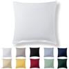 Alreya Federa in 100% jersey di cotone con chiusura lampo - 80 x 80 cm - Bianco - Federa Cuscino, Copricuscino Divano, Federa super morbida 80x80