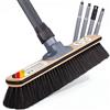 ORGAFLIX Scopa Premium con manico 40 cm, extra resistente alla polvere con fine miscela di capelli di cavallo e protezione bordi per pavimenti e mobili delicati, scopa con manico scopa, Made in
