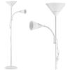 Monzana® Piantana Lampada da Terra 175cm 2 Luci E27 E14 Luce da Lettura con Braccio Regolabile Lampade a Stelo Soggiorno