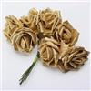 Young21 7Pcs Bouquet Artificiale Schiuma Glitter Fiori Artificiali Decorazioni per Matrimoni Matrimonio Fai da Te Rosa - Oro