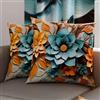 PETTI Artigiani Italiani - Coppia di Federe Cuscino 45x45 cm in Microfibra, Cuscini Arredo Camera da Letto, Divano, Salotto, Set 2 Fodere Copricuscino, Federa Floreale 05 16, 100% Made in Italy
