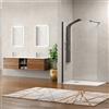 KAMALU Parete doccia walk in 130 cm con profilo nero opaco KW-100B