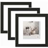 walther design Home HO330B3 - Cornice portafoto in legno, 30 x 30 cm, confezione da 3, nero