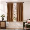 Lazzzy Tende in velluto color oro tortora 160 cm isolamento termico per la casa, super morbide, tende di lusso per camera da letto, tasca per asta, tenda oscurante per soggiorno, 2 pannelli, 132 x 160 cm