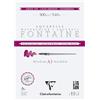 Clairefontaine 976048C Blocco Collato 2 lati Fontaine Extra Bianco - 12 fogli carta acquerello Extra Bianco 100% Cotone a grana fine - Qualità professionale A3 300g