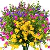 KLEMOO 12 fasci di fiori finti artificiali per esterni, resistenti ai raggi UV, non sbiadiscono, arbusti in plastica sintetica, piante per giardino, patio, portico, finestra, casa, matrimonio, casa