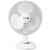 Fagor Commercial Fagor Aero Desk White Ventilatore da tavolo oscillante 35 W - 3 velocità, motore in alluminio, griglia di sicurezza, ventilatore da tavolo compatto e potente per ufficio, camera da letto o scrivania