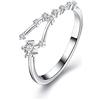 Clearine Anello 12 costellazione segno zodiacale zircone anello regolabile per donne ragazze - Oroscopo Acquario Costellazione astrologia, Ottone Zirconia cubica, cubica
