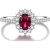 Bellitia Jewelry Anello in Argento Sterling 925 con Rubino - da Donna per Promessa e Fidanzamento con Pietra Rossa alla Moda