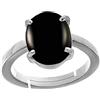 LMDPRAJAPATIS Anello in argento Sterling 925 con onice nero naturale da 4,25 carati, per uomo e donna, Pietra preziosa, Onice