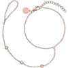 Purelei Collana a mano Infinity, design in filigrana con tre zirconi scintillanti, impermeabile e regolabile, in acciaio inox, placcato oro 14 carati, placcato oro rosa 18 carati o argento, Eine