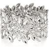 EVER FAITH Bracciale Elastico Art Deco Vintage Rotonda Cristalli Marquised Gioielli da Polso per Party Prom