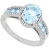 Vagmine Jewel Anello A Grappolo Con Pietre Preziose In Argento Sterling Con Topazio Azzurro Cielo In Argento Sterling 925 Size Us-7