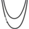 Richsteel 2/4/6MM Collana Uomo Donna a Maglie Veneziana in Acciaio Inossidabile, Catena Briolette Argento/Oro/Nero Lunghezza 35-76CM