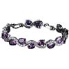Hao Wu Xuan Scintillante Viola Cristallo Bianco Set completo Bracciale Da donna Elegante Temperamento Gioielli Accessori Regalo per le feste