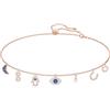 Swarovski Collana Swarovski Symbolic, Luna, infinito, mano, evil eye e ferro di cavallo, Blu, Placcato color oro Rosa