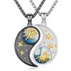 REDSUN Yin Yang - Collana in argento Sterling con ciondolo a forma di sole e luna, elefante, per coppie, 2 pezzi, regalo per donne, uomini, coppie e figlie, 25mm, Argento sterling, Non pietra preziosa