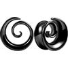 Vankula Dilatatori Lobo Sella tunnel dilatatore orecchie in Acciaio inossidabile Spirale lobi piercing espansori Gioielli Uomo Donna 19mm(3/4) Nero