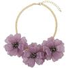 BOCAR Collana Bib Imponente a Motivo Floreale Artigianale in Acrilico, Stile Bohemiano per Donna (NK-10454-Light Purple)