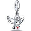HAEPIAR Ciondolo in argento Sterling 925 Charm Bead con bracciale e collane da donna europea, uccello messaggero segno con 5A Zircon per le donne perline