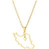 OXFUZZ Collana Ciondolo Iran Mappa Collana Catena Cuture iraniana Gioielli persiani Moda Gioielli Regolabili Regali di Compleanno per Donne Uomini