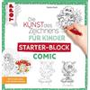 frechverlag GmbH Die Kunst des Zeichnens für Kinder Starter-Block - Comic: Mit Kreativideen zum Weiterzeichnen