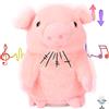 Hopearl Maialino Parlante che Ripete le Parole e Muove la Testa, Giocattolo Elettrico Interattivo Peluche Animato Regalo per Neonati, Rosa, 6.5''