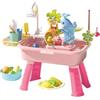 Kawiithn Tavolo Acqua Bambini - Lavello Gioco Elettrico con Pesca Magnetica, Cascata Nuvolas e Acqua che Scorre - Centro Attività Sensoriale per 3 4 5 6 Anni - Regalo Interno/Esterno per Maschi Femmine