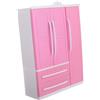 Vaguelly Mobiletto Guardaroba per Bambole 30 CM con Grucce per Vestiti, Armadio Miniatura per Casa delle Bambole, Organizzatore Abbigliamento Giocattolo per Ragazzo Ragazza