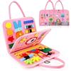 IZDUDO Busy Board Montessori Bambini, Pannello Sensoriale Libro attività di Feltro per Sviluppo Motricità Fine e Cognitivo, Quiet Book Viaggi, Giochi Educativi per Ragazzo Bambina#3