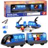 Corpower Locomotiva ad Azione a Batteria (Connessione Magnetica), Trenino Elettrico per Bambini Trenino Giocattolo, Potente Set di Proiettili per Motore per Thomas, Brio, Chuggington, Età 3+ Anni, Blu