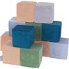 KiddyMoon Blocchi Di Schiuma Di Velluto Colorato 12 Pezzi Per Bambini 14Cm, Cubi: Laguna Turchese/Verde Del Bosco/Rosa Del Deserto/Blu Ghiaccio/Grigio Dei Monti