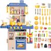 deAO Cucina Giocattolo per Bambini, 50PCS Accessori da Gioco Cucina | Blu