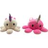 Generisch Peluche reversibile a forma di polpo, unicorno, 62 cm, simpatico peluche 2 in 1, morbido peluche con unicorno