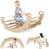 COSTWAY 4 in 1 Arrampicata per Bambini, Arco Cavallo a Dondolo Multifunzionale in Legno, Dondolo a 35°, Ideale per Bambini 1-5 Anni, 112 x 52 x 44 cm (Naturale)