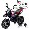 Mondial Toys Moto Elettrica per bambini 12V Super Cross Aprilia RX125 con licenza ufficiale Moto da Cross con Ruote in Gomma Sedile in pelle Doppio Motore con Rotelle Luci e Suoni integrati (Blu)