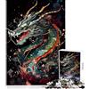 FGJfdtDG Puzzle Drago Giapponese da 1000 pezzi gioco cognitivo divertente incastro perfetto nessun pezzo si stacca attività divertente per tutta la famiglia (50x75cm)