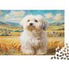 MNBVCXZLKJH Cane Bianco Puzzle 1000 Pezzi Puzzle per Adulti Campo di Grano Relax Arredo Casa 70x50cm/1000pcs