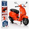 TOYSCAR Moto Elettrica Bambini 12V Licenza Ufficiale Piaggio, Vespa Elettrica per Bambini 3-6 Anni Vespa Primavera, Luci LED, Bluetooth, Sedile Pelle, Retromarcia e Rotelle (Arancione)
