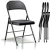 Asdsed Set di 4 Sedie Pieghevoli, Imbottite, Portata Fino a 160 kg, Comodo ed Stabili Sedia Pieghevole per Giardino, Esterno, Campeggio, Balcone Interni, Ufficio, Feste, Nero