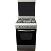Lar.el Cucina 50x50 cm Forno Elettrico con Grill Inox Coperchio in Vetro Temperato 4 Fuochi a Gas GPL/Metano Acciaio Inossidabile CUC.L5005EVX